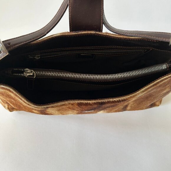 FENDI PONY HAIR BAGUETTE FLAP BAG - Picture 14 of 15